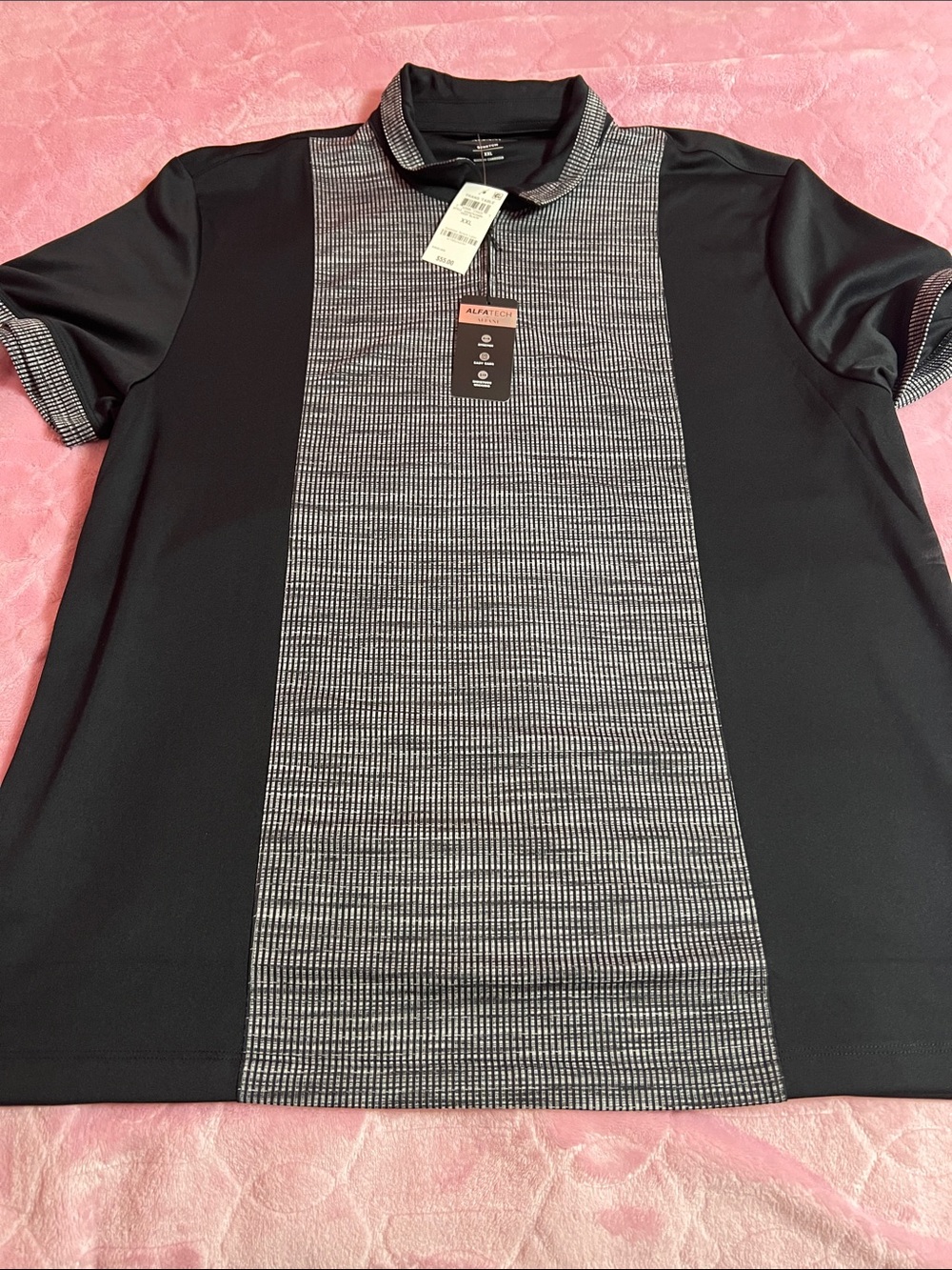 men’s alfani stretch half zip polo